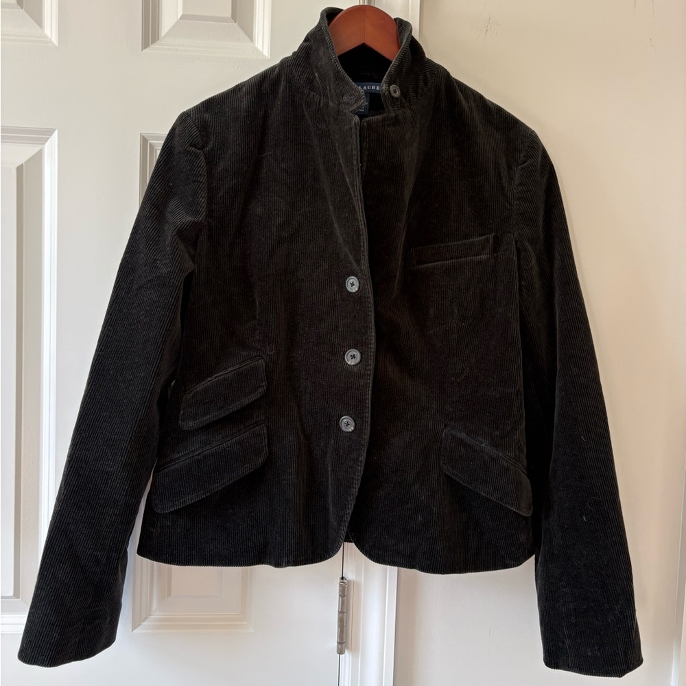 Ralph Lauren Blue Label Black Corduroy Blazer size 12 - Picture 3 of 11